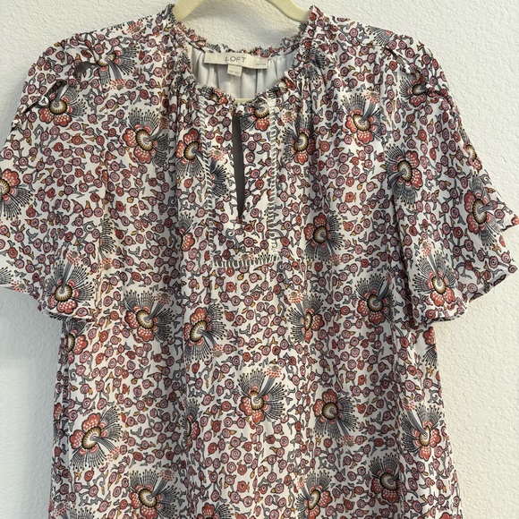 LOFT drop waist pink floral shift dress XSP Perfect condition - Picture 7 of 8